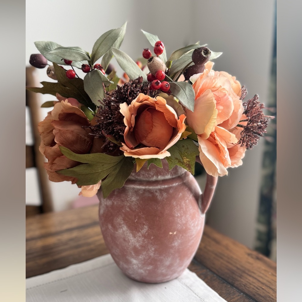 Artificial Flower in Pot Rose Simulation Flower Bouquet, Holding / Fall Decor